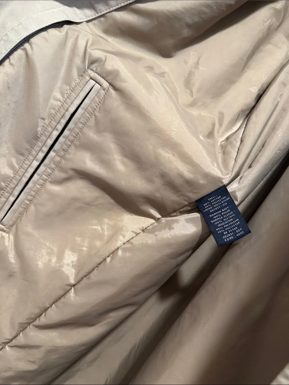 London Fog Men’s Light Beige Single-Breasted Trench Coat